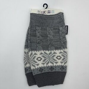 Muk Luks Snowflake White Gray Boot Toppers‎ Acrylic NEW